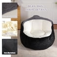 thumbnail image 3 of PAPROOS Oversized Bean Bag Chair for Adults, Plush Faux Fur Bean Bag Sofa Chair with Back Support, Foam Filled Lounge Chair, No Assembly, Black, for Bedroom, Living Room, Dorm, 3 of 12