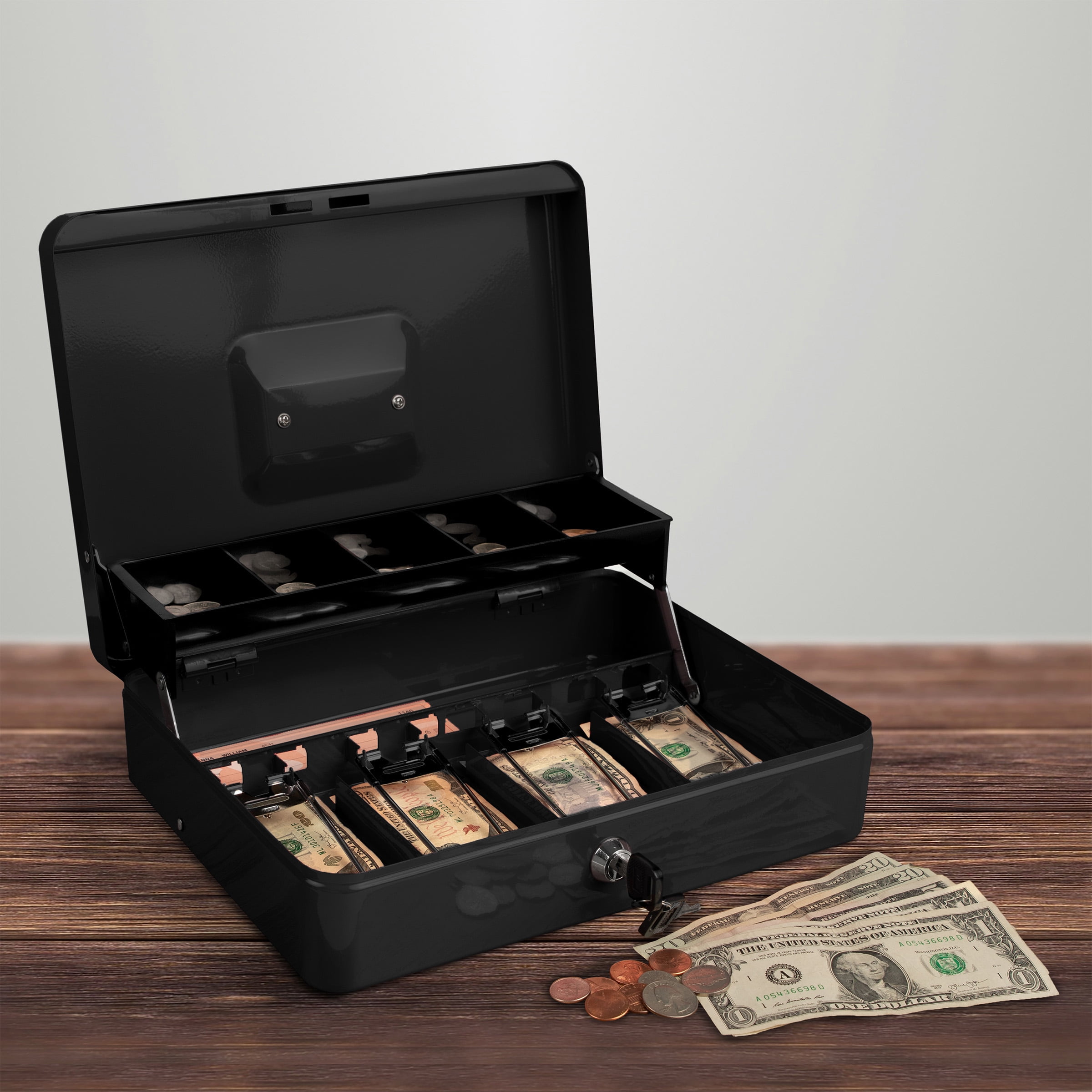 Heavy Duty Métal Tin verrouillable Petty Argent Coin Note Cash Safe Security Box 