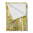 thumbnail image 2 of Forest Soft Flannel Fleece Blanket, Autumn Birch Forest Golden Yellow Leaves Woodland October Seasonal Nature Picture, Cozy Plush for Indoor and Outdoor Use, 60" x 80", Yellow Grey, by Ambesonne, 2 of 5