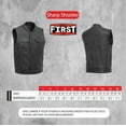 thumbnail image 3 of First Mfg Co - Sharp Shooter - Men's Motorcycle Biker Riding Leather Vest - Black - 10X Large, 3 of 5