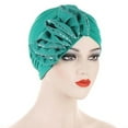 thumbnail image 3 of MSJUHEG Head Scarves for Chemo,Turbans,Hair Scarf,Chemo Headwear,Head Wraps,Cancer Head Hat Cap Ethnic Floral Hair Cover Wrap Turban Headwear Turban Cap Green One Size, 3 of 4