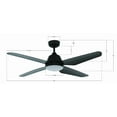 thumbnail image 3 of Lucci Air Aria 52" Ceiling Fan with Light and Remote, Modern Black LED Ceiling Fan with Lights, Damp Rated, Indoor/Outdoor Ceiling Fan, 3 of 12