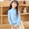 thumbnail image 2 of cfhntfmh Childrens Girls Casual Shirts Fashion Striped Mock Neck Slim Blouses Soft Ruffle Long Sleeve T-Shirts for 3-14 Years, 2 of 3