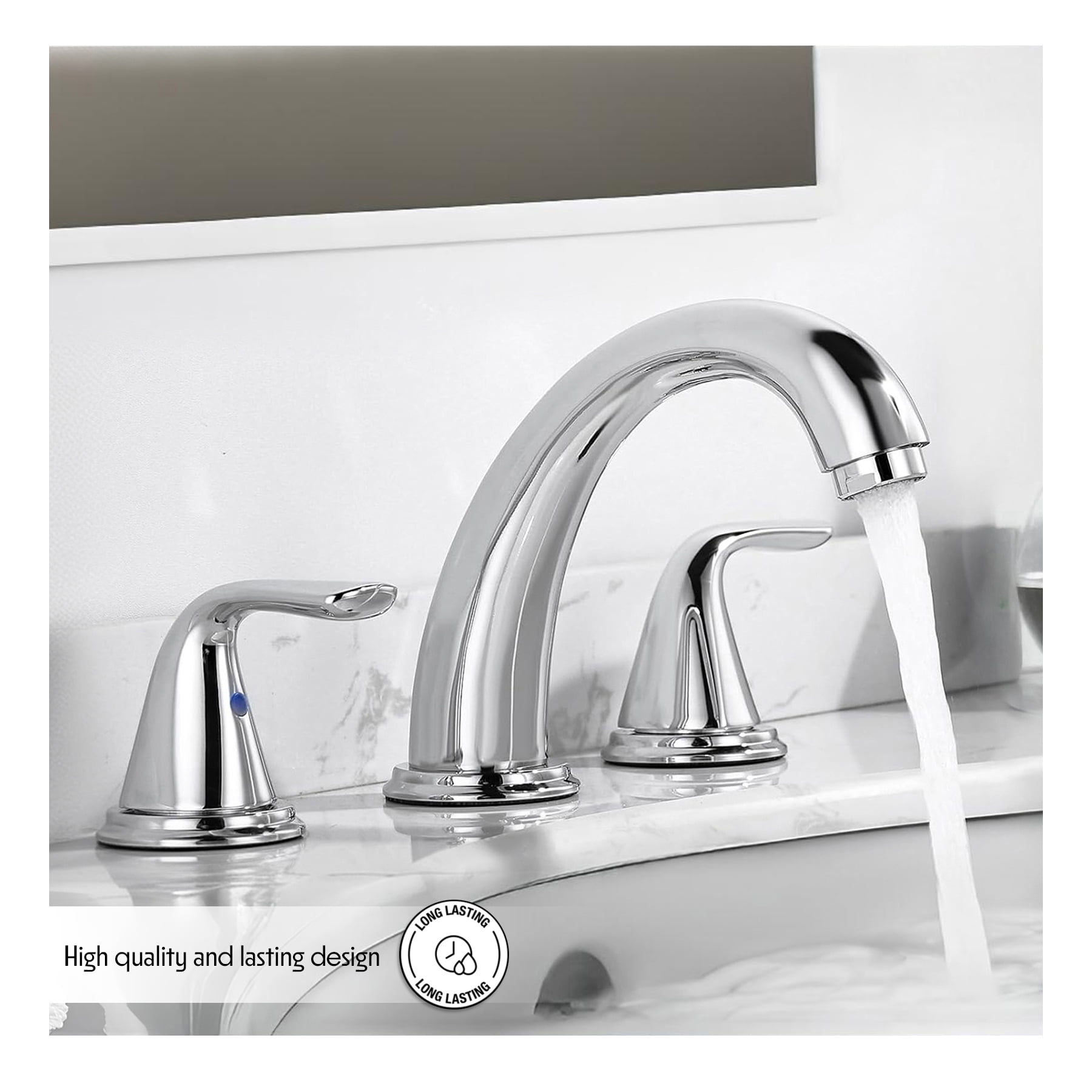 WMF Stainless Steel Chrome 8 Inch Bathroom Sink Faucet