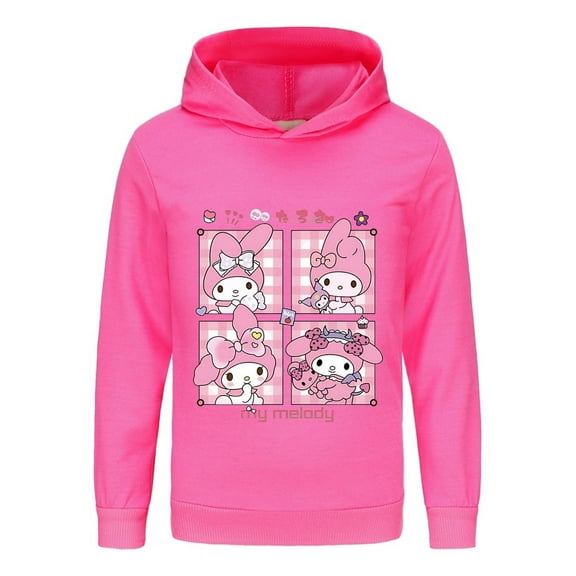 My Melody Hoodie for Kids Girls Boys - Cute Anime Pullover Sweatshirt - Soft Cozy Outfit - Birthday Gift for Cartoon Lovers