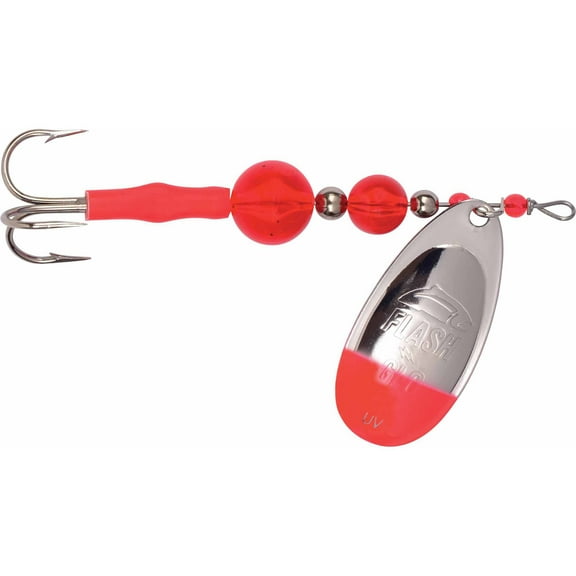 Yakima Bait Flash Glo Casting Spinner, 3/8 oz, Nickel Red