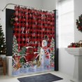 thumbnail image 4 of Christmas Snowman Bathroom Shower Curtain Xmas Tree Snowflake Winter Truck Plaid Waterproof Washable Shower Curtains for Bathtub Bath Decor with Grommets and Hook 54 X 78 Inch, 4 of 8