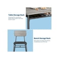 thumbnail image 4 of 4-piece dining mesa set con almacenamiento rack 5-piece kitchen set featuring a wood tabletop 4 forrado sillas y a heavy-duty metal frame para small space apartments, 4 of 6