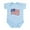Sky Blue, variant on - American Flag Waving Distressed Infant Bodysuit - Baby Light Bodysuit, Size Newborn - 24 Months
