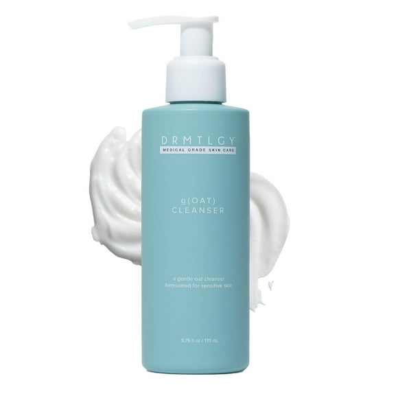 DRMTLGY Nettoyant Chèvre - Léger, Hydratant pour Peau Sensible, Avoine + Acide Hyaluronique + Extrait d'Aloe, Lait Nettoyant Hydratant Doux pour Tous Types de Peau