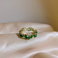 thumbnail image 5 of Gold Electroplated Zircon Ring With Man Made Diamond Crystal Copper Adjustable Korean Style Geometric LookGlow, 5 of 5