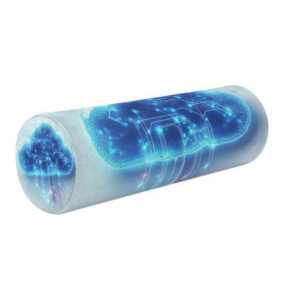 5.5"x17" Cylinder Pillow for Comfort Core Neck & Cervical Pillows Perfect for Neck, Back, Leg Support Glowing Blue Clouds