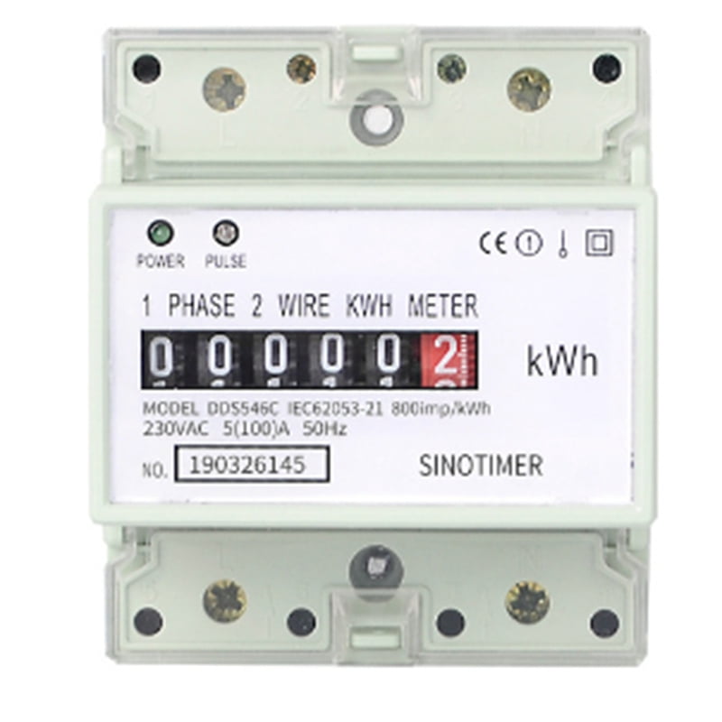Electric Single Phase Two Wire AC 220V 100A Energy Meter KWh Counter