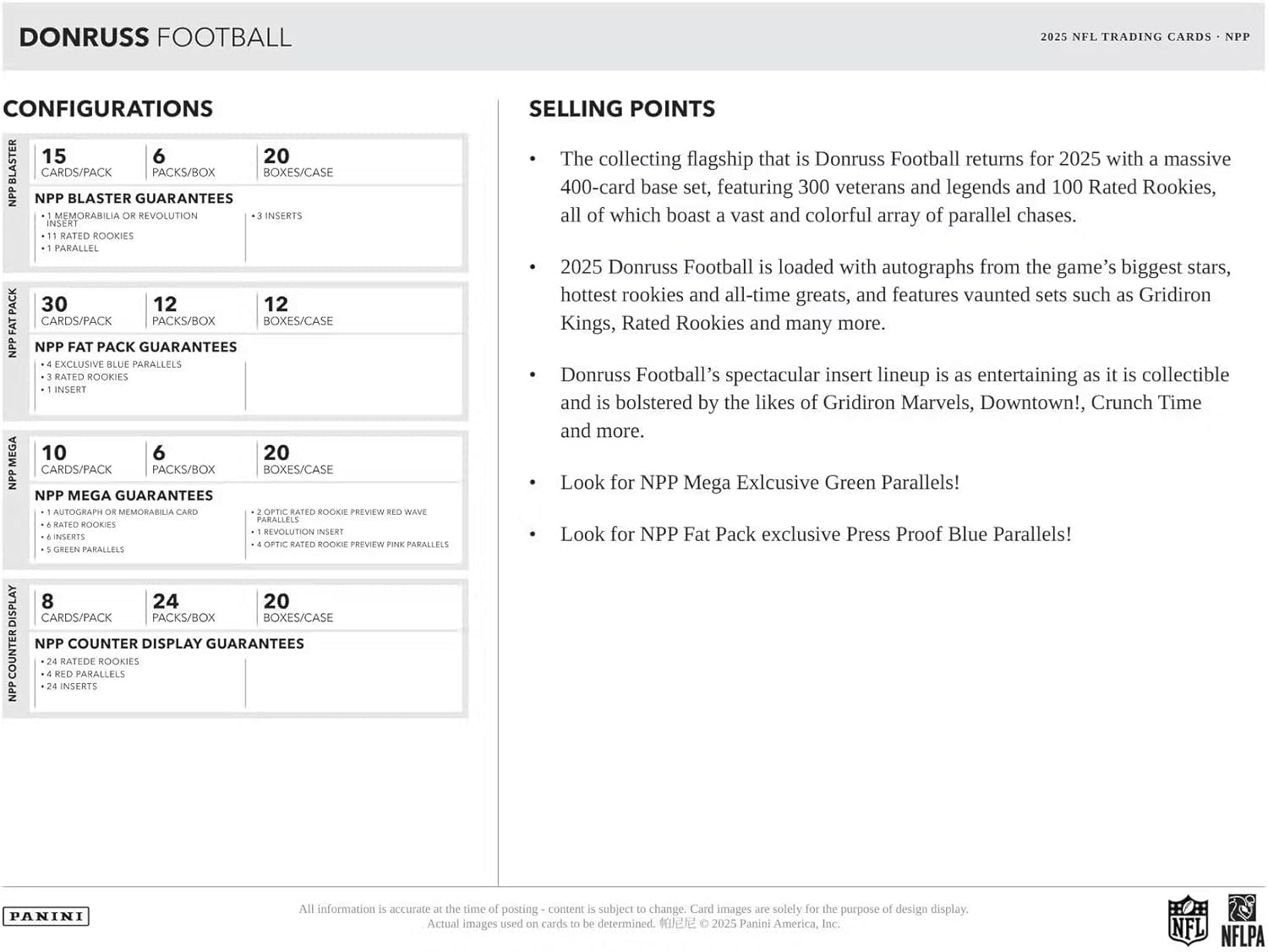 2025 Panini Donruss Football Mega Box (Blue Scope Parallels)