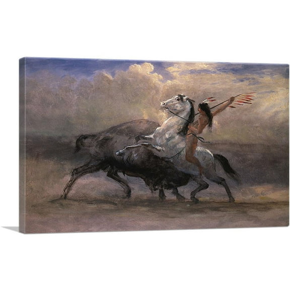 ARTCANVAS Sketch For The Last Of The Buffalo Canvas Art Print by Albert Bierstadt - Size: 26" x 18" (0.75" Deep)