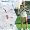 thumbnail image 6 of Yuyamidu Black Cat Long Sleeve Golf Shirts for Women Colorful Flowers Tennis Tops Casual Quarter Zip Athletic Shirt Slim Fit Activewear Size M, 6 of 8