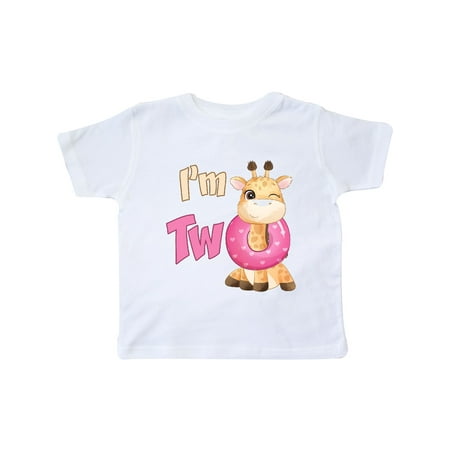 

Inktastic I m Two Giraffe Gift Toddler Boy or Toddler Girl T-Shirt
