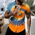 thumbnail image 2 of Awdenio Mens T-shirts Hawaiian Shirt Button Down Tie Dye Casual Short Sleeve Summer Beach Shirts, 2 of 6