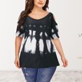 thumbnail image 2 of USSUMA Womens Plus Savings Tops and T-Shirts - Plus Size Tops for Women Short Sleeve Cold Shoulder Tunic Sexy Casual Printed Cut Out Graphic Tees Shirts Tops Blouses 2022 Beach, 2 of 5