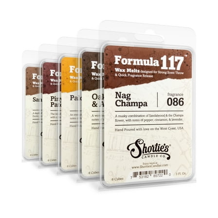 Musk Wax Melts Variety 5 Pack - Formula 117 - 5 Highly Scented 3 Oz. Bars - Made With Natural & Essential Oils - Incense & Earth Warmer Wax Cubes