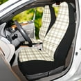thumbnail image 6 of ALAZA Beige Checkered Car Seat Covers 2 PCs Universal Auto Front Seats Interior Protector, 6 of 7