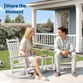 thumbnail image 3 of Patio Furniture HDPE Rocking Chair Outdoor Set of 2 Poly High Back Porch Rocker Chairs for Adults All Weather Resistant Furniture for Patio Front Porch White, 3 of 7