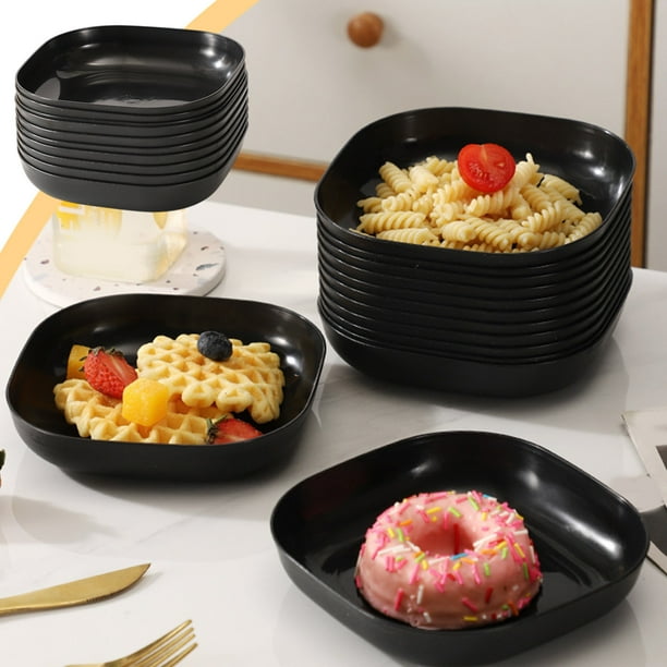 Plates W 5.7Inch X L 5.7Inch Impregnable Dinner Plates Dishwasher Microwave Safe Plastic Plates Reusable Lightweight Plates For Kitchen Or Camping