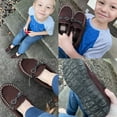 thumbnail image 6 of HOMEHOT Boys Slippers Boys Moccasin Slippers Memory Foam House Slippers Non-slip Rubber Sole Indoor Outdoor Brown Big Kid 1, 6 of 7