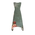 thumbnail image 6 of LNWUY Summer Floral Dresses for Women Fashion Beach Casual A Line Dress Sleeveless Round-Neck Loose Comfort Sundress with Pockets Green L, 6 of 6