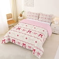 thumbnail image 2 of Erosebridal Kawaii Bow Full Size Comforter Sets, Cute Girl Bedding Sets, Pink Reversible, 1 Comforter and 2 Pillowcases, 2 of 6