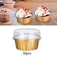 thumbnail image 1 of Muffin Cups Macarena 50 pcs Papel de aluminio reciclado Horno Microondas Gold Wrappers Contenedores para Snacks Creme, 1 of 8