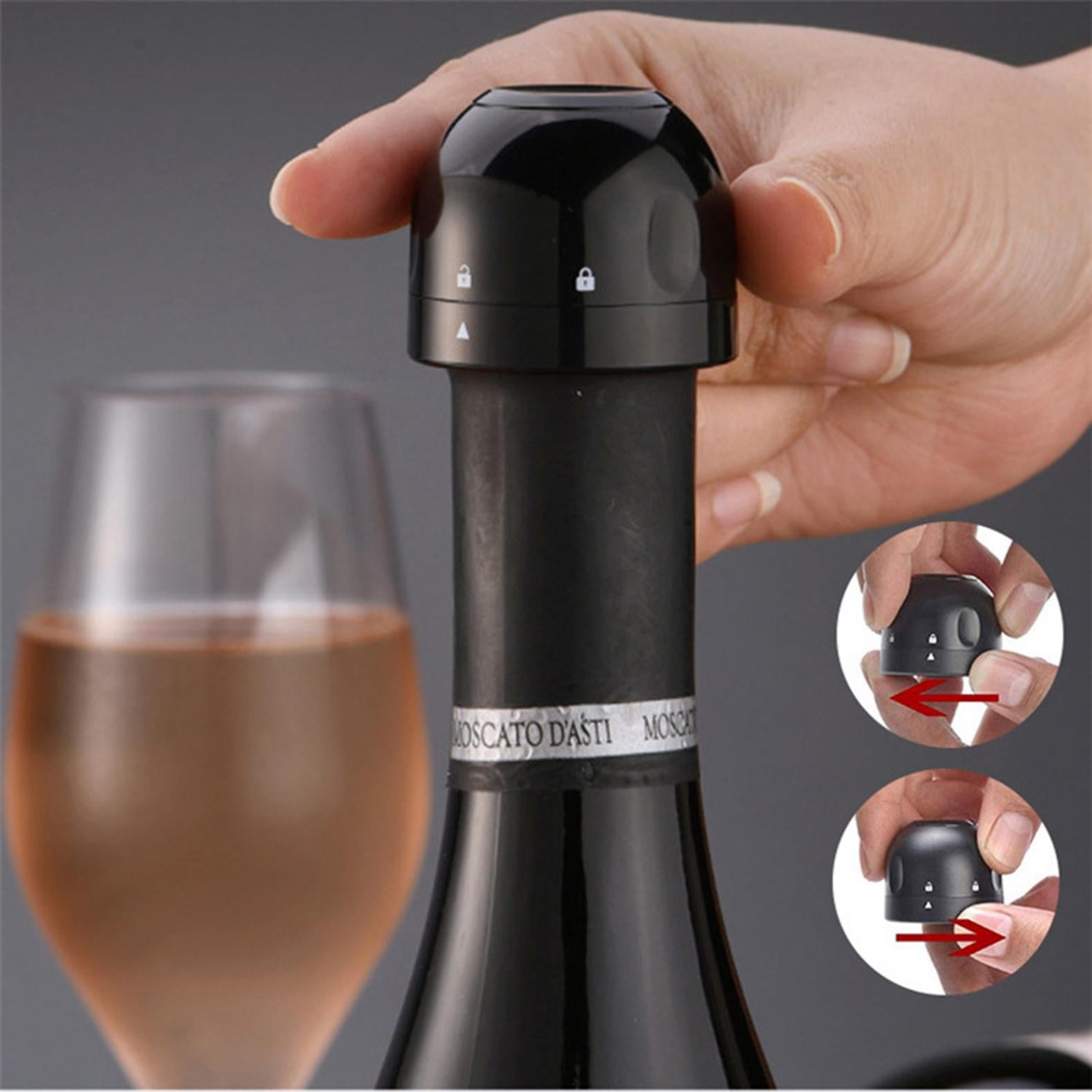 Middellandse Zee Geldschieter Rusteloos Professional Leakproof Champagne Stoppers Champagne Cork Champagne Saver  Champagne Bottle Stoppers to Keep Champagne Fresh Perfect for Champagne,  Cava, Prosecco & Sparkling Wine, Black - Walmart.com