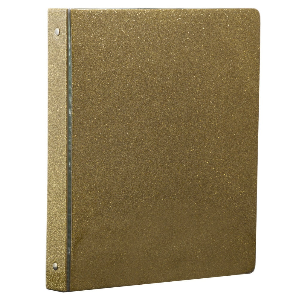 JAM Fashion 3 Ring Binder, 1 Inch, Gold Glitter, 1/Pack