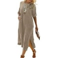 thumbnail image 3 of Retro Casual Cotton Long Shirt Dress, 3 of 3