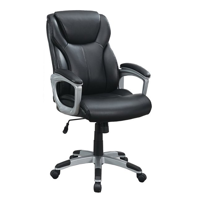 Poundex Furniture Bonded Leather Office Chair in Black Color