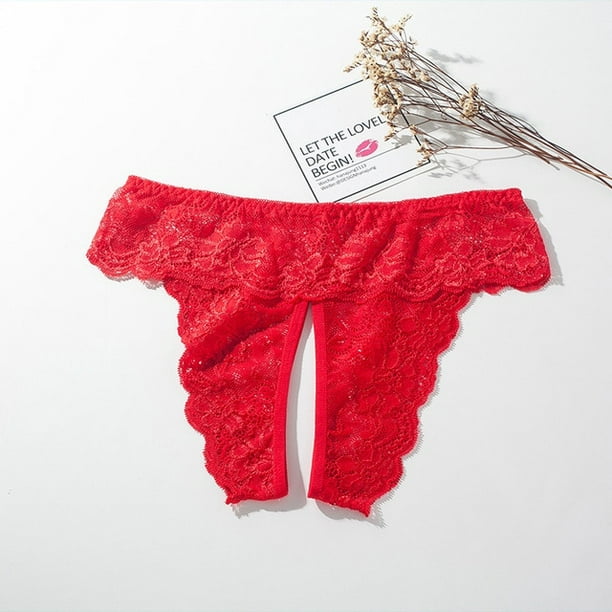 Plus Size Open Crotch Panties For Lace Transparent Underwear Women Lingerie  Stretching Thongs Culotte Femme