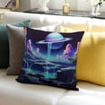 thumbnail image 3 of FCXZI Square Cushion Cover Saturn Waterfall Planet Home Decor Pillow 18x18in, 3 of 5