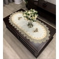 thumbnail image 3 of Qucyy Bedside Tablecloth Lace Doilies for Side Table Cloth Runner Tabletop Dust Cover Room Nightstand Decor (15.7 × 31.5 Inch, Pure White), 3 of 5