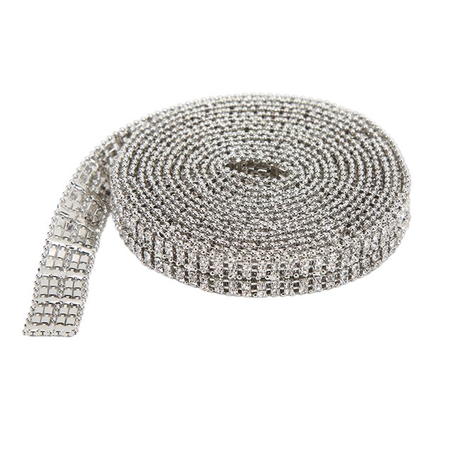 Cadena De Diamantes De Imitación, Apliques De Diamantes De Imitación, Material De Primera Calidad, 2 Yardas De Largo, Resistente Y Duradero Para Ropa, Vestido, Jarrón