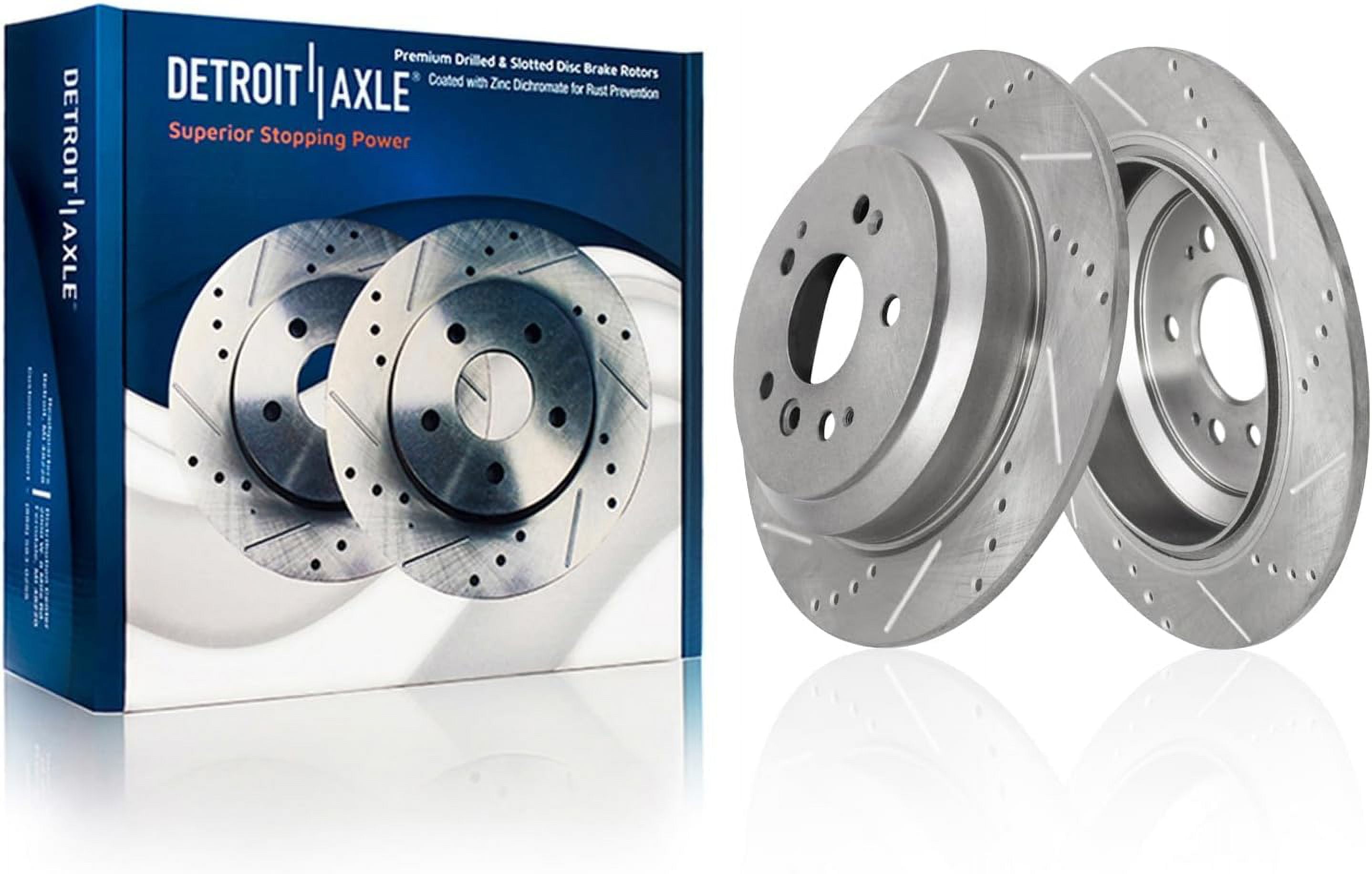 Detroit Axle - Brake Rotors for 2019-2025 Honda Passport 2016-2022 Pilot 2017-2025 Ridgeline, Drilled Slotted Brake Rotors 2018 2020 2021 2023 2024 Replacement: 12.60" inch Front and 12.95" inch Rear