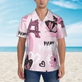 thumbnail image 4 of Kll Men'S Hawaiian Shirt Short Sleeve Button Down Beach Shirts-Eiffel Tower And Butterflies, 4 of 8