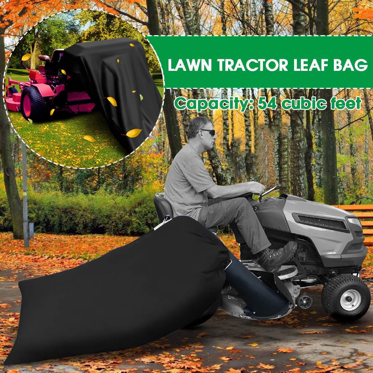400 Gallons Lawn Tractor Leaf Bag Reusable Collecting Leaves Waste Bag