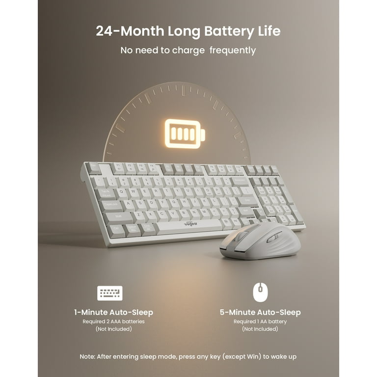 アップルデスクトップ WeGear Wireless Keyboard and Mouse, 98 Keys, Silent Scissor Keys