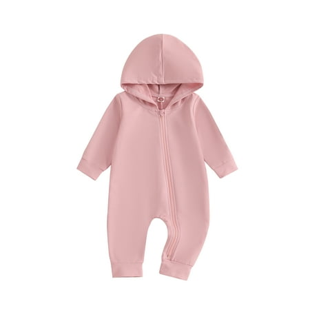 

Awevudst Baby Dinosaur Jumpsuit Long Sleeve Hooded Zipper Closure Fall Romper