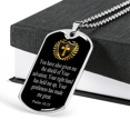 thumbnail image 3 of Shield Of Salvation Cross Dog Tag Stainless Steel or 18k Gold 24" Chain, 3 of 8