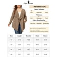 thumbnail image 6 of Agnes Orinda Plus Size Sweater Cardigan for Women Open Front Irregular Hem Long Sleeve 2X Dark Khaki, 6 of 6