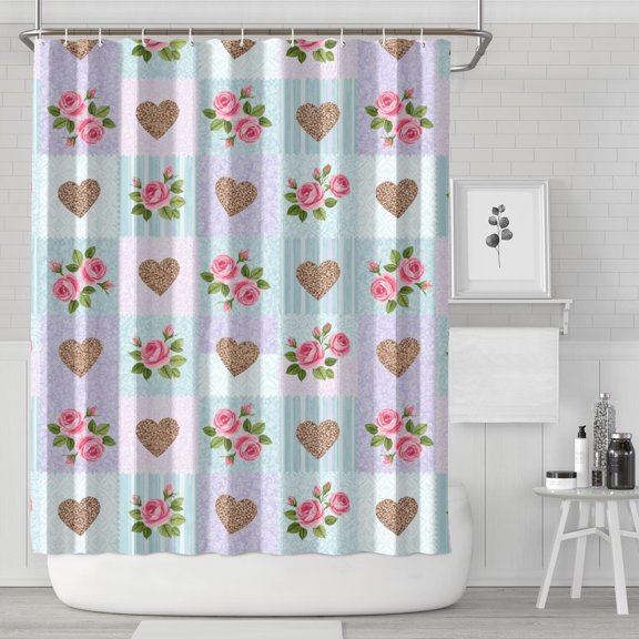 Pioneer Flower Floral Print Pattern Shower Curtain 84”x72", Bathroom Decorative Shower Curtain Set with 12 Hooks, Waterproof Washable