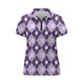 thumbnail image 6 of Whosucclay Golf Pattern Design Tennis Shirts for Golf Sports Training, Lightweight Polyester Golf Polo Tops Quick Dry 1/4 Zip Women Short Sleeve Golf Shirts Size Large, 6 of 10