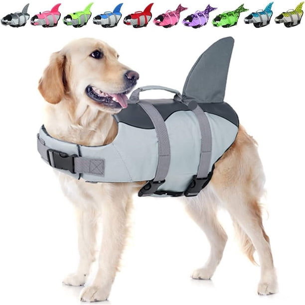 Chalecos salvavidas para perros, salvavidas para perros para natación, bote, piscina, chaleco salvavidas antidesgarro para perros con alta flotabilidad y asa de elevación para razas pequeñas y median