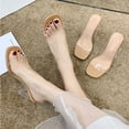 thumbnail image 5 of 1 Pair Women Clear Heeled Sandals Summer PVC 2 Strap Open Toe Shoes for Dating Party Club, 5 of 8